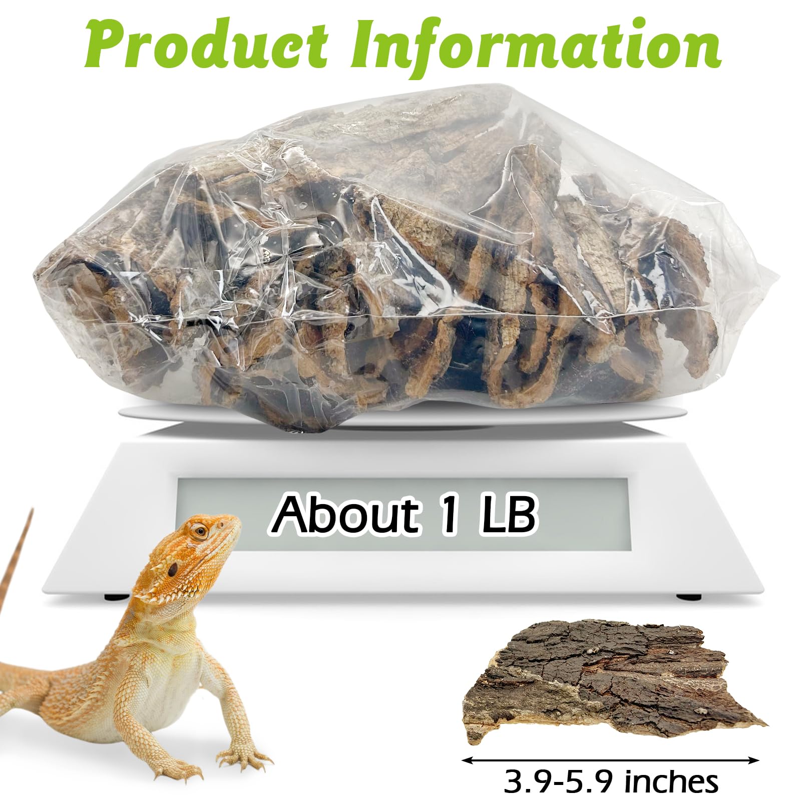 Apatal Reptile Cork Bark 1.5 Lb Flat Cork Wood For Terrarium Small Tree Bark Pieces 3.9-5.9In Natural Bulk Cork Bedding Tank Sub
